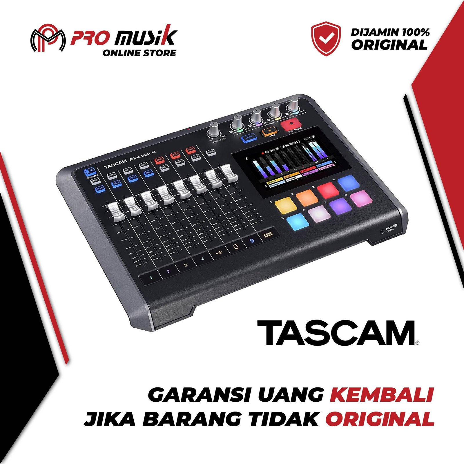 USB Audio Interface Tascam Mixcast 4 Podcast Mixer Recorder Ori