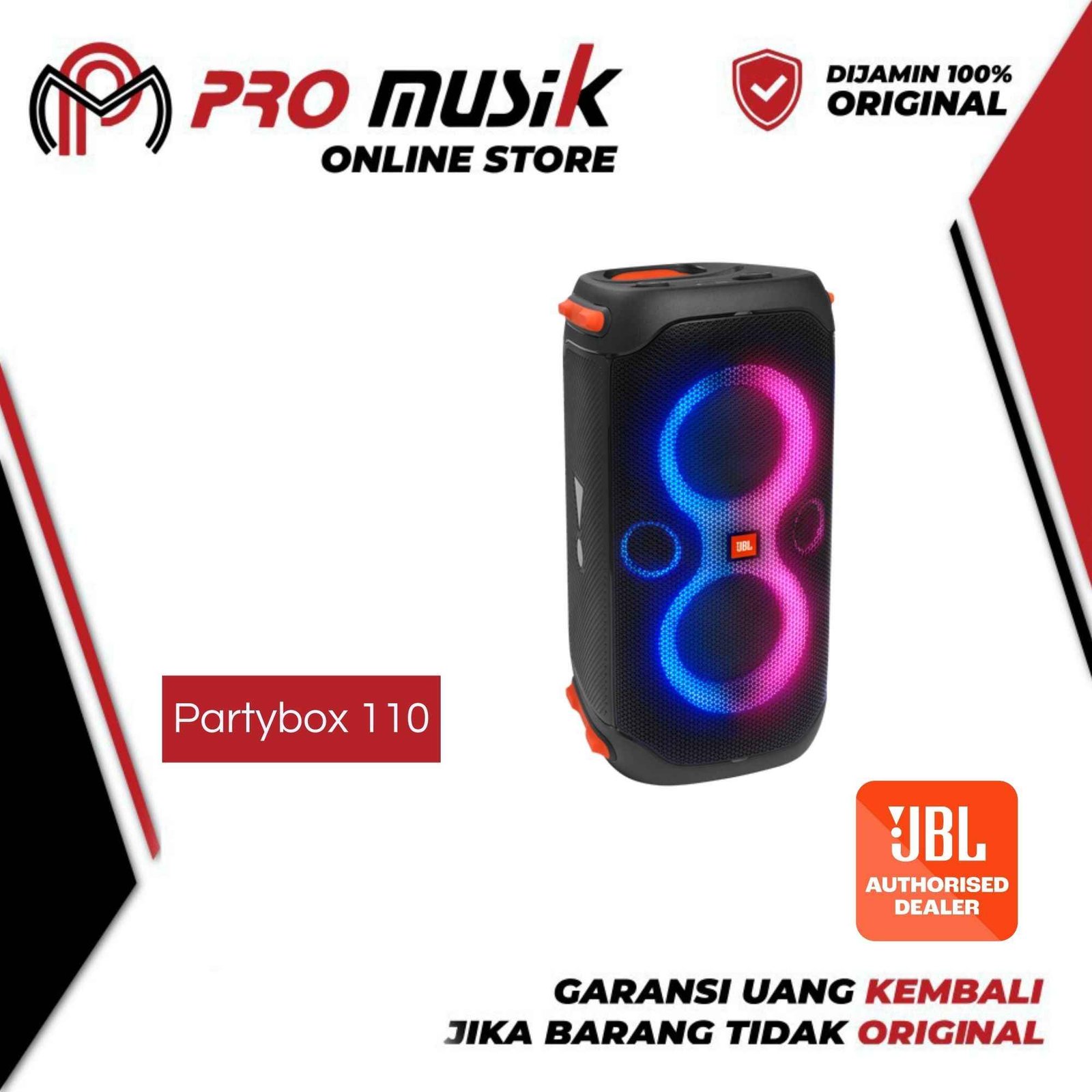 JBL PartyBox 110 / Party Box 110 Speaker Portable with Built-in RGB Lights - PartyBox 110