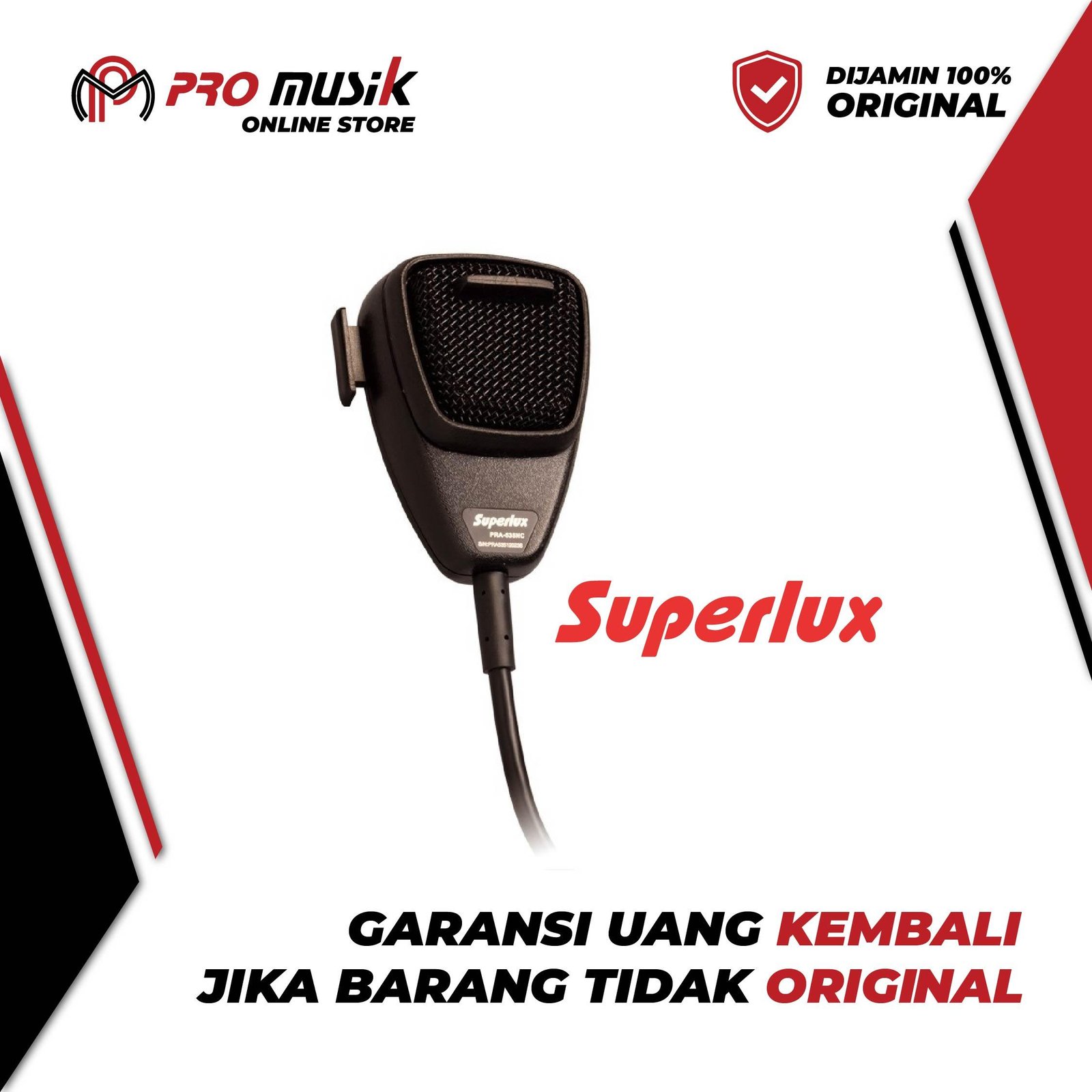 Superlux PRA535NC Push To Talk Microphone - Original Garansi