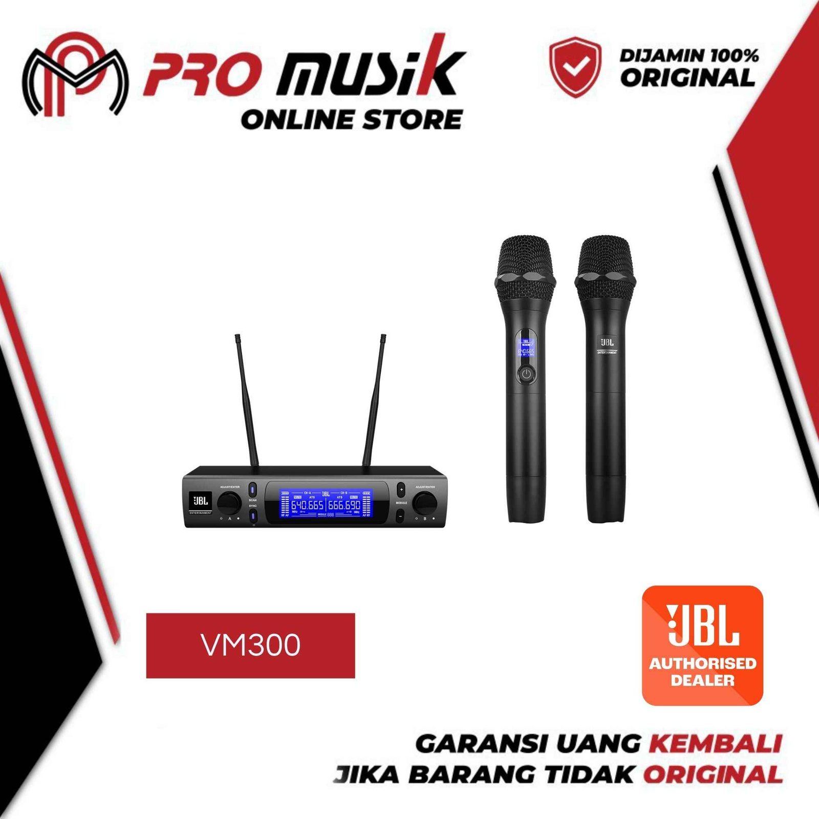 JBL VM 300 VM300 Wireless Microphone 2 Unit Handheld