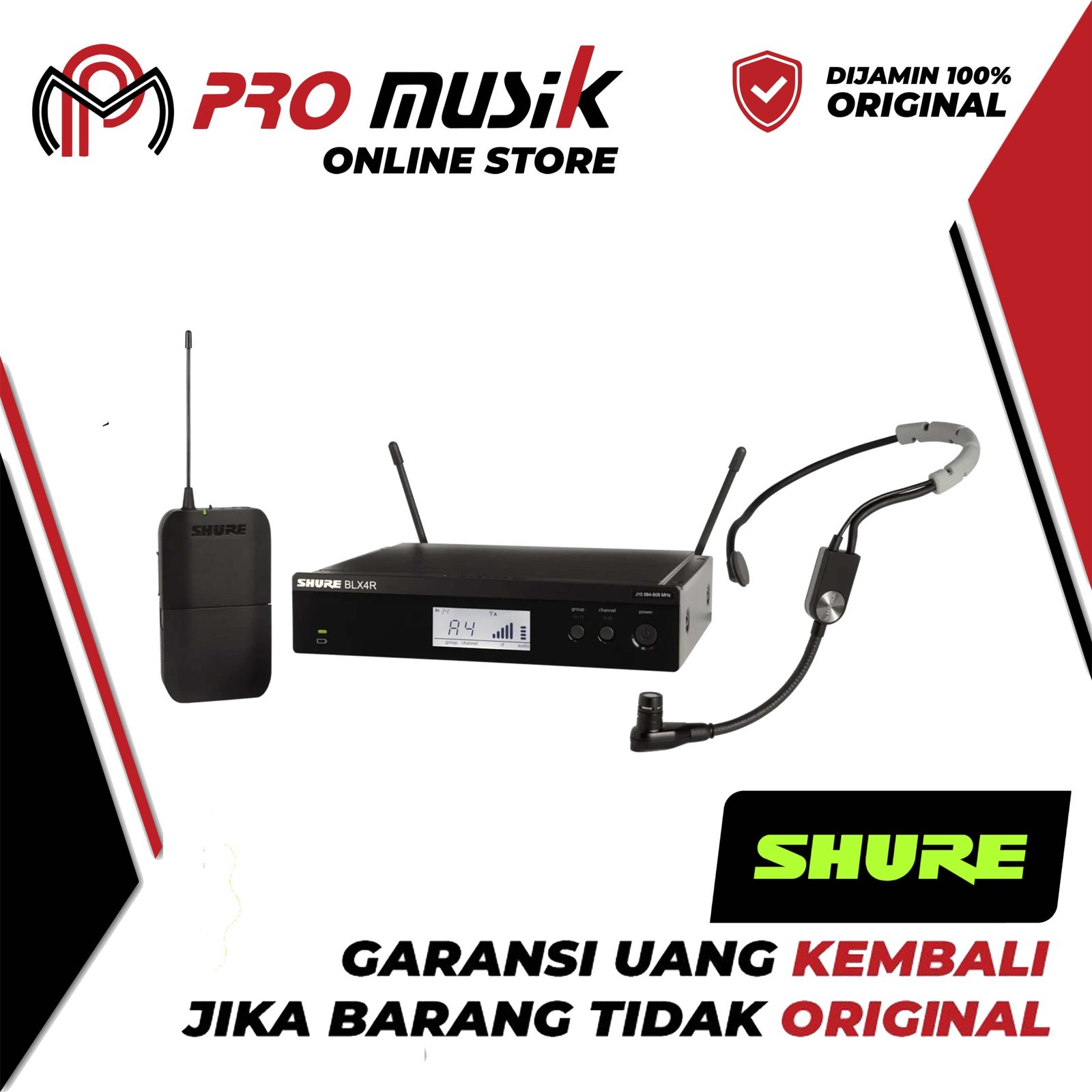 Shure BLX14R/SM35 BLX 14R SM35 Wireless Rack-mount Headset System with SM35 Headset Microphone taff studio