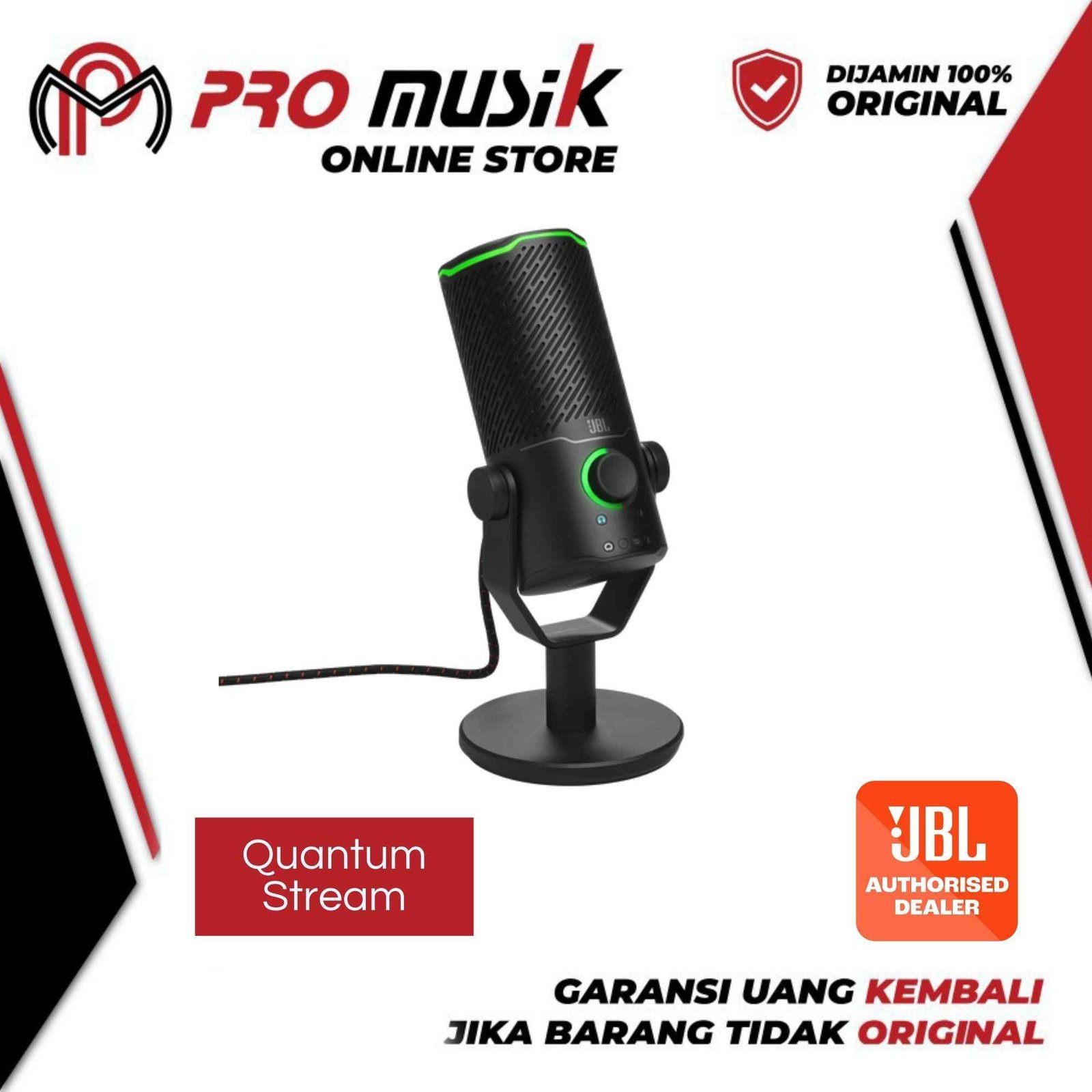 JBL QUANTUM STREAM Microphone USB for Streaming Recording Gaming