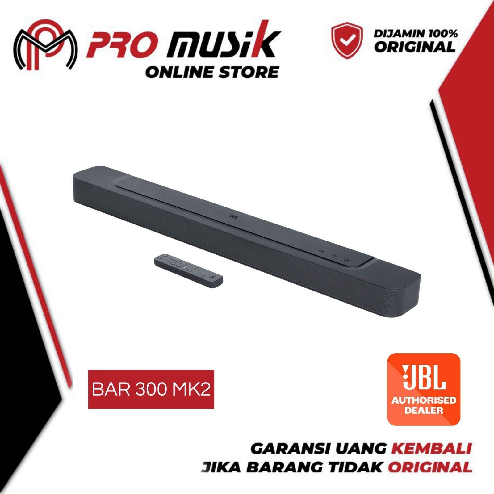 JBL Soundbar Bar 300 MK2 / Bar300 MK 2 / MK II 5.0-Channel Compact All-in-one soundbar with MultiBeam and Dolby Atmos