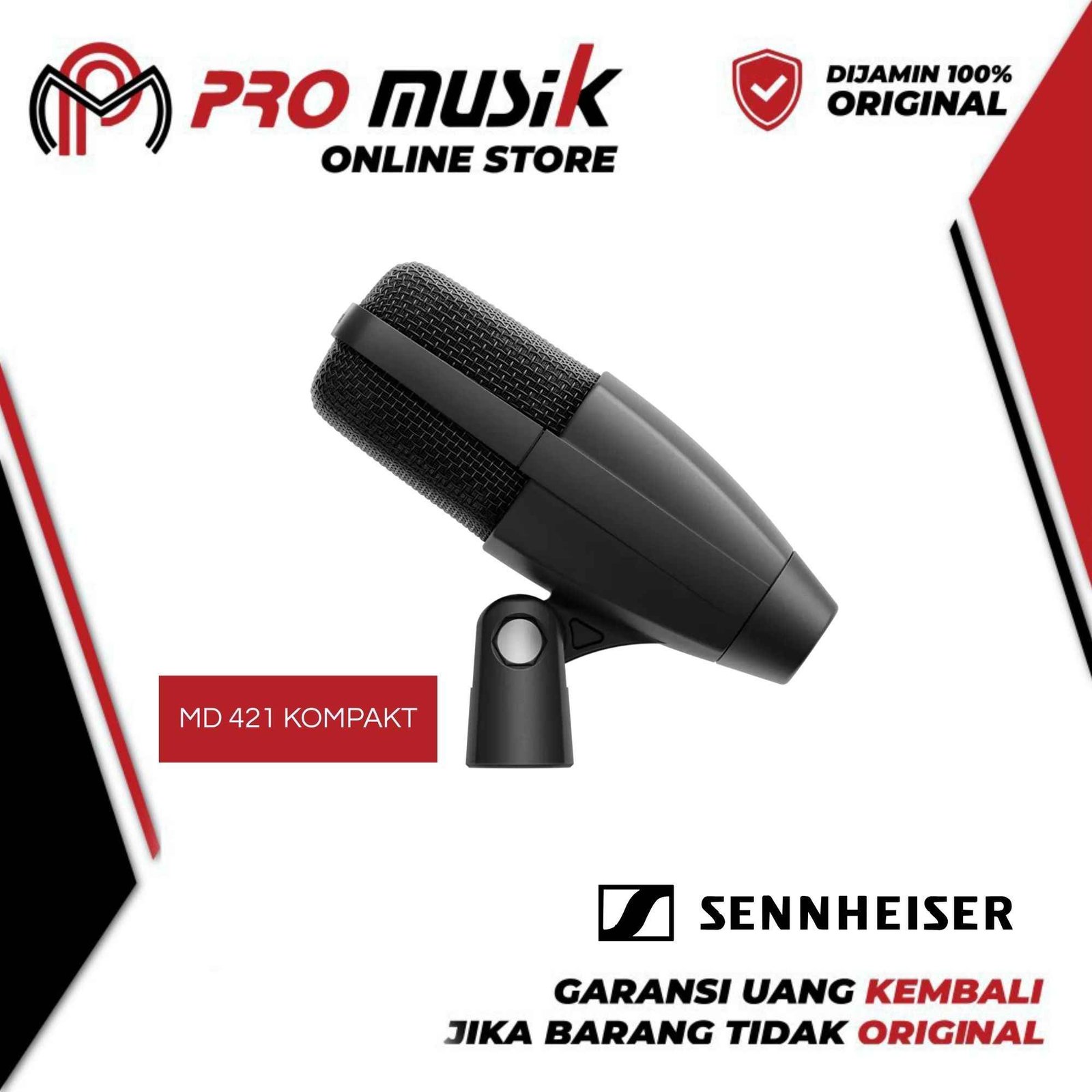 Sennheiser MD 421 KOMPAKT Studio Live Recording Legendary Microphone - Gambar 2