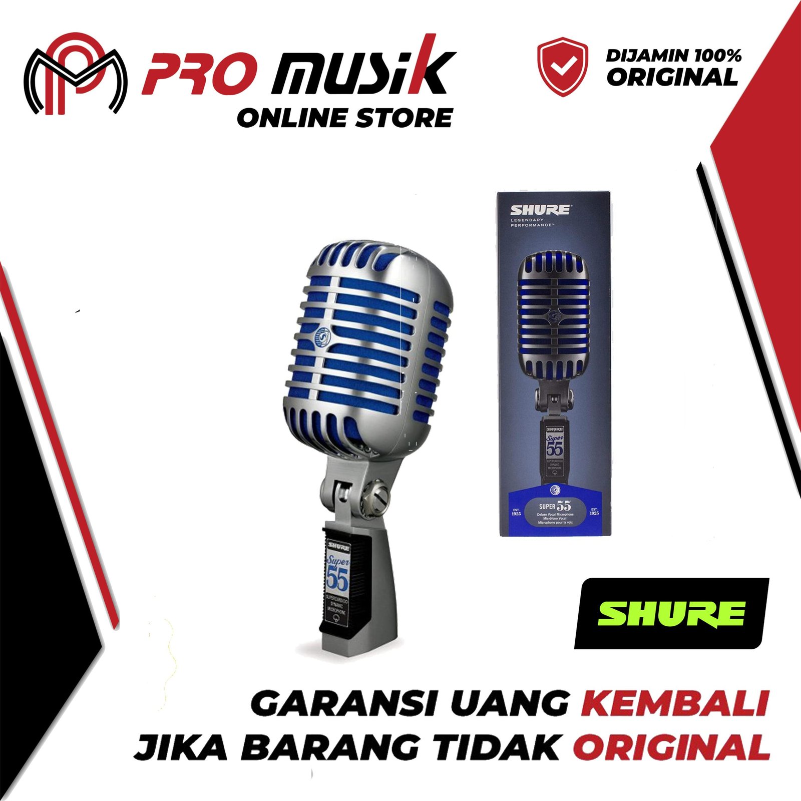 Mic Kabel Shure Super 55 Deluxe Microphone Dynamic