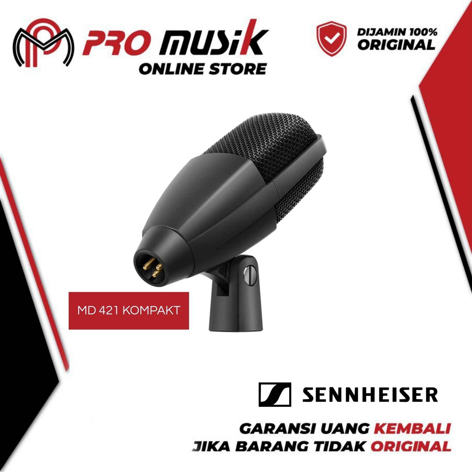 Sennheiser MD 421 KOMPAKT Studio Live Recording Legendary Microphone - Gambar 3