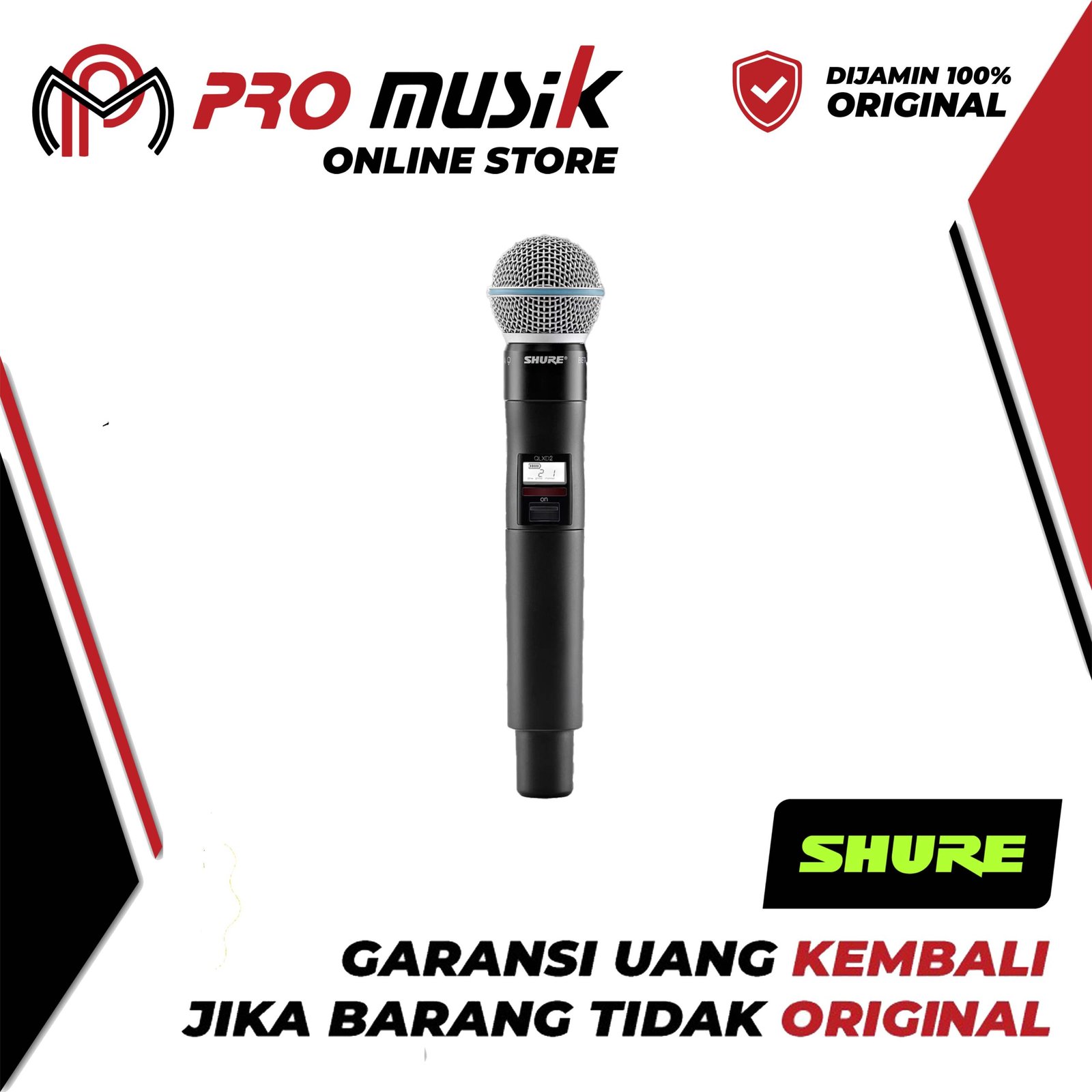 Shure QLXD2/B58A Handheld Transmitter with Beta 58A Capsule